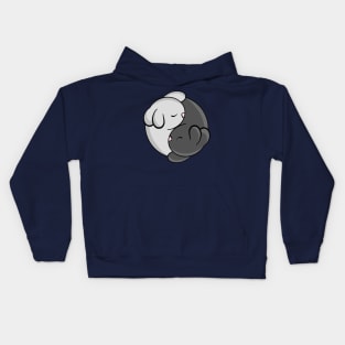 Yin Yang Bunny Zen Kids Hoodie